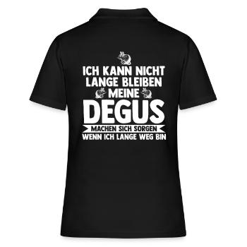 Meine Degus machen sich sorgen - Frauen Polo Shirt - Schwarz - Hinten - Ailine (174cm)