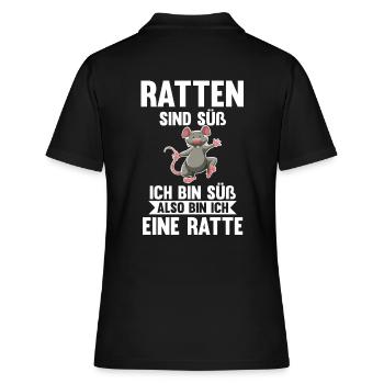 Nagetier Ratte Ratten - Frauen Polo Shirt - Schwarz - Hinten - Ailine (174cm)