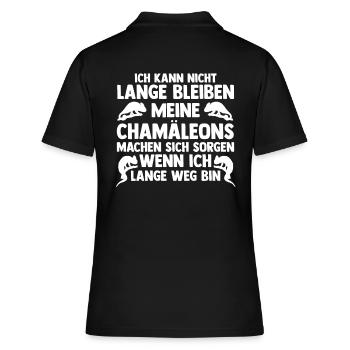 Meine Chamäleons machen sich sorgen - Frauen Polo Shirt - Schwarz - Hinten - Ailine (174cm)