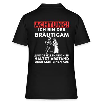 Bräutigam Junggesellenabschied - Frauen Polo Shirt - Schwarz - Hinten - Ailine (174cm)