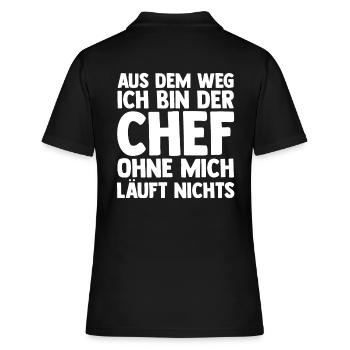 Arbeit Kollegen Büro Teamleiter Führungskraft Chef - Frauen Polo Shirt - Schwarz - Hinten - Ailine (174cm)