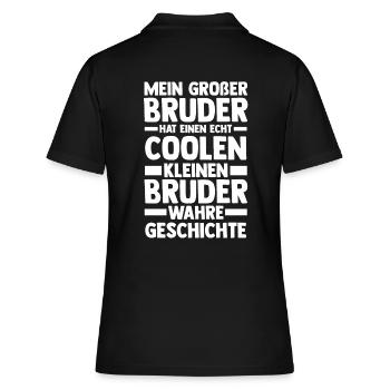 Geschwister Brüder Bruder - Frauen Polo Shirt - Schwarz - Hinten - Ailine (174cm)