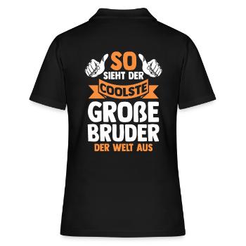 Geschwister Brüder Bruder - Frauen Polo Shirt - Schwarz - Hinten - Ailine (174cm)