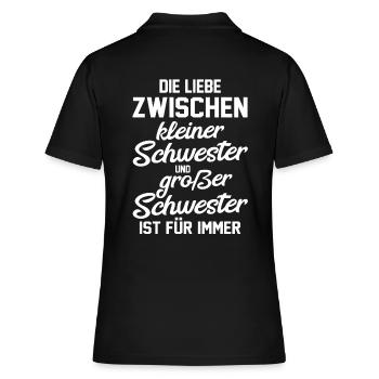 Geschwister Schwestern Schwester - Frauen Polo Shirt - Schwarz - Hinten - Ailine (174cm)