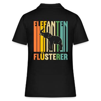 Elefant Elefanten - Frauen Polo Shirt - Schwarz - Hinten - Ailine (174cm)