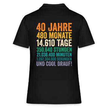 40 Jahre Vierzigster Geburtstag - Frauen Polo Shirt - Schwarz - Hinten - Ailine (174cm)