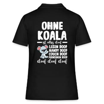 Koalabär Koala - Frauen Polo Shirt - Schwarz - Hinten - Ailine (174cm)