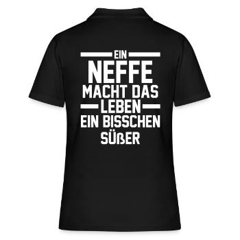 Neffe - Frauen Polo Shirt - Schwarz - Hinten - Ailine (174cm)