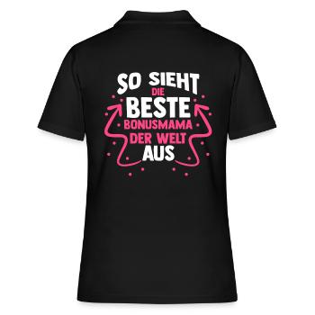 Stiefmutter Stiefmama Bonusmama - Frauen Polo Shirt - Schwarz - Hinten - Ailine (174cm)