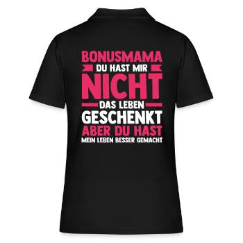 Stiefmutter Stiefmama Bonusmama - Frauen Polo Shirt - Schwarz - Hinten - Ailine (174cm)
