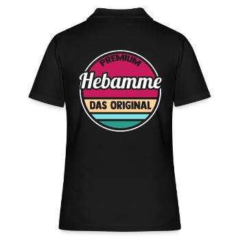 Geburtshelferin Hebamme - Frauen Polo Shirt - Schwarz - Hinten - Ailine (174cm)