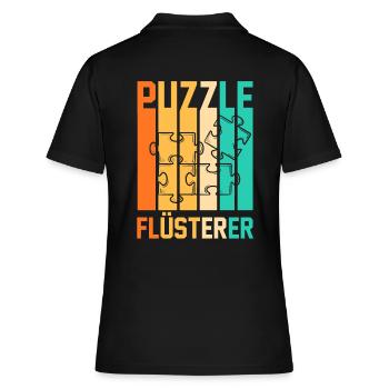 Puzzlefan Puzzler Puzzleteile Puzzle - Frauen Polo Shirt - Schwarz - Hinten - Ailine (174cm)