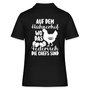 Huhn Bauer Bauernhof Küken Landwirt Hühner - Frauen Polo Shirt - Schwarz - Hinten - Ailine (174cm)