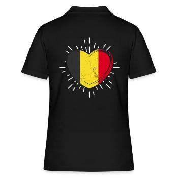 Belge Belge Cœur Belgique - Polo Femme - noir - Dos - Ailine (174cm)