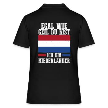 Niederländer Niederlande Holland - Frauen Polo Shirt - Schwarz - Hinten - Ailine (174cm)