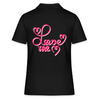 Love ME - Frauen Polo Shirt - Schwarz - Hinten - Ailine (174cm)