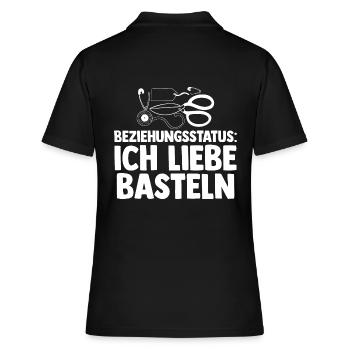 Beziehungsstatus Bastler Bastelunterricht Basteln - Frauen Polo Shirt - Schwarz - Hinten - Ailine (174cm)