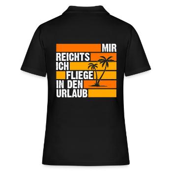 Sommerurlaub Urlauber Urlaub - Frauen Polo Shirt - Schwarz - Hinten - Ailine (174cm)