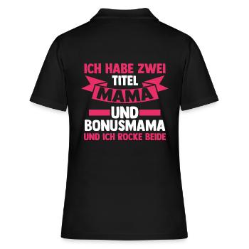Stiefmutter Stiefmama Bonusmama - Frauen Polo Shirt - Schwarz - Hinten - Ailine (174cm)