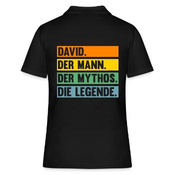 David - Frauen Polo Shirt - Schwarz - Hinten - Ailine (174cm)