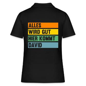 David - Frauen Polo Shirt - Schwarz - Hinten - Ailine (174cm)
