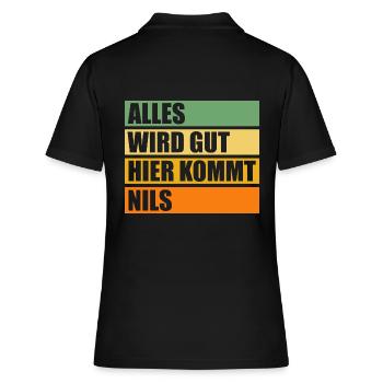 Nils - Frauen Polo Shirt - Schwarz - Hinten - Ailine (174cm)
