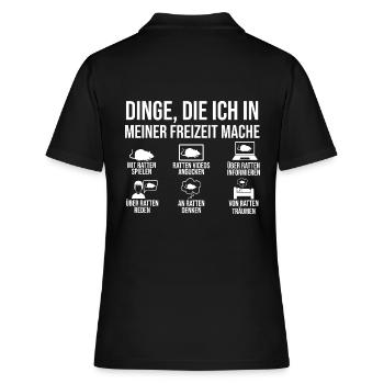 Nagetier Ratte Ratten - Frauen Polo Shirt - Schwarz - Hinten - Ailine (174cm)
