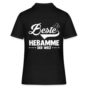 Geburtshelferin Hebamme - Frauen Polo Shirt - Schwarz - Hinten - Ailine (174cm)