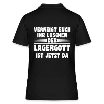 Lagergott Staplerfahrer Logistiker Lagerist Gabels - Frauen Polo Shirt - Schwarz - Hinten - Ailine (174cm)