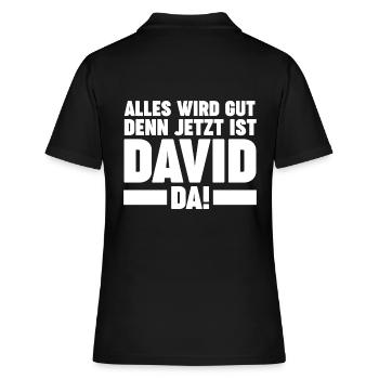 David - Frauen Polo Shirt - Schwarz - Hinten - Ailine (174cm)