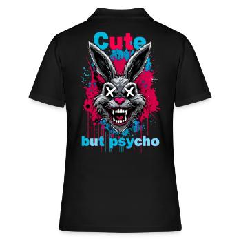 Lapin mignon mais psychique - Polo Femme - noir - Dos - Ailine (174cm)