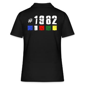 1982 Retro Birthday Vintage Anniversary New Tibet - Women's Polo Shirt - black - Back - Ailine (174cm)