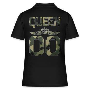 King - Queen Geschenk Geschenkidee - Frauen Polo Shirt - Schwarz - Hinten - Ailine (174cm)
