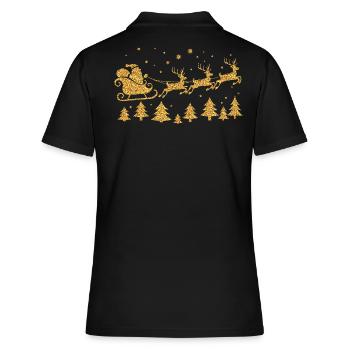 Traîneau de renne du Père Noël Silhouette du Père Noël - Polo Femme - noir - Dos - Ailine (174cm)