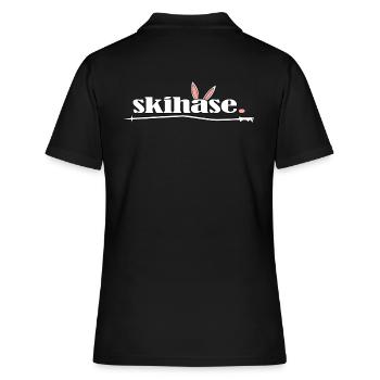skifahrer ski-alpin skihase im pulverschnee - Frauen Polo Shirt - Schwarz - Hinten - Ailine (174cm)