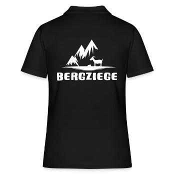 bergwandern bergziege alpin bergziel via ferrata - Frauen Polo Shirt - Schwarz - Hinten - Ailine (174cm)