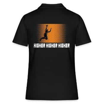 basketball "dunking-hero" basketballspiel - Frauen Polo Shirt - Schwarz - Hinten - Ailine (174cm)