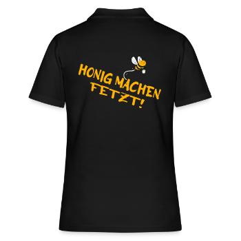 imker - honig machen fetzt - Frauen Polo Shirt - Schwarz - Hinten - Ailine (174cm)