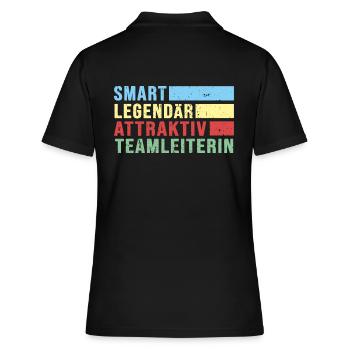 Teamleiterin Chefin Boss legendär Führungskraft - Frauen Polo Shirt - Schwarz - Hinten - Ailine (174cm)