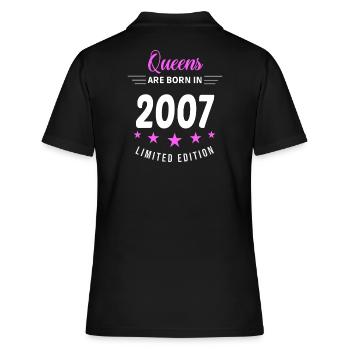 QUEENS WERDEN 2007 GEBOREN - Frauen Polo Shirt - Schwarz - Hinten - Ailine (174cm)