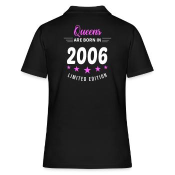 QUEENS WERDEN 2006 GEBOREN - Frauen Polo Shirt - Schwarz - Hinten - Ailine (174cm)