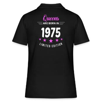 QUEENS ARE BORN IN 1975 - Women's Polo Shirt - black - Back - Ailine (174cm)