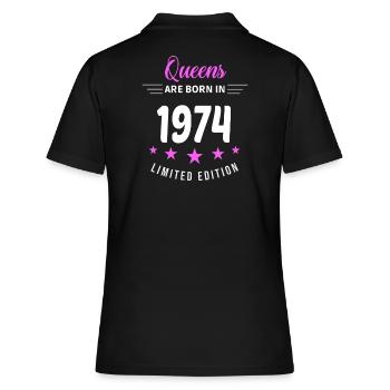 QUEENS ARE BORN IN 1974 - Women's Polo Shirt - black - Back - Ailine (174cm)