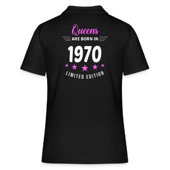 LES REINES SONT NÉES EN 1970 - Polo Femme - noir - Dos - Ailine (174cm)