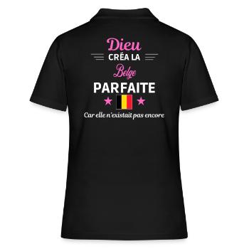 dieu créa la parfaite humour Belge - Polo Femme - noir - Dos - Ailine (174cm)