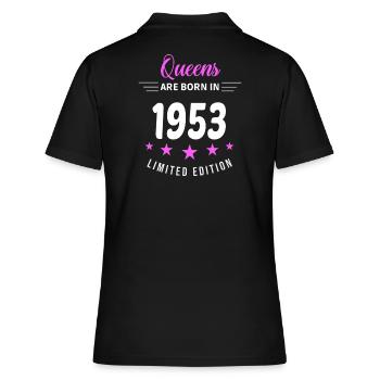 QUEENS ARE BORN IN 1953 - Women's Polo Shirt - black - Back - Ailine (174cm)