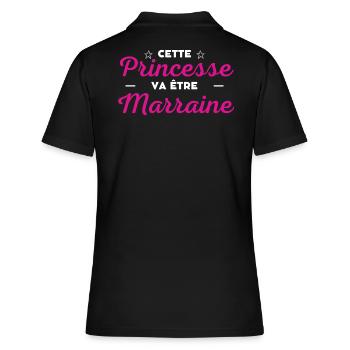 Cette princesse va être Marraine - Polo Femme - noir - Dos - Ailine (174cm)