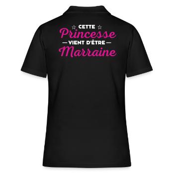 Cette princesse vient d'être Marraine - Polo Femme - noir - Dos - Ailine (174cm)
