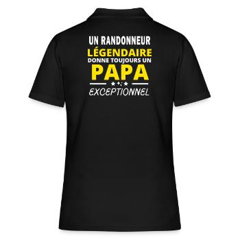 RANDONNEUR légendaire drôle papa exceptionnel - Polo Femme - noir - Dos - Ailine (174cm)