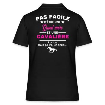 pas facile d'être cavalière et Grand-mère - Polo Femme - noir - Dos - Ailine (174cm)